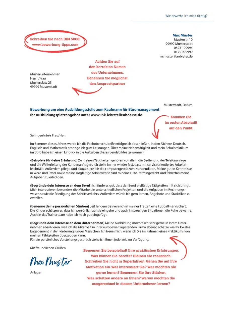 Vorschau: Muster-Anschreiben
